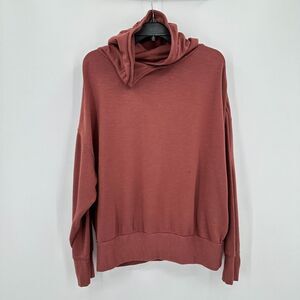 Fabletics Sweatshirt Womens Large Brick Red Athleisure Training Hoodie‎ Lounge